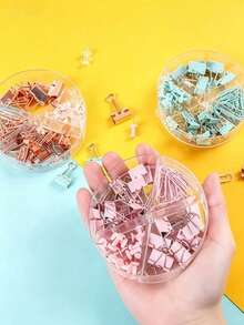 1 Set Multi-Function Paper Clips, Binder Clips, Push Pins And Butterfly Clips Combination Set, Suitable For Office And Study Folders - A - View 2