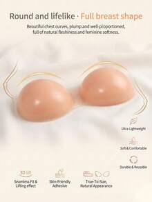 ANGDIE Silicone Breast Prosthesis For Mastectomy And Prosthesis Degradation, Shoulder Strap Silicone Breast Pads - Khaki - View 6