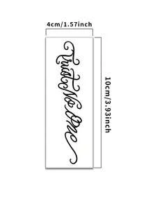 "Trust No One" Temporary Tattoo Stickers Gothic Cursive Script Lettering, Waterproof Long Lasting Fake Tattoo For Women Men, Minimalist Finger, Hand Wrist Body Art - Black - View 5