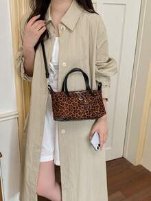 2026 Autumn/Winter Fashion New Personalized High-End Design Leopard Print Exquisite Portable Crossbody Women's Bag - Coffee - View 4