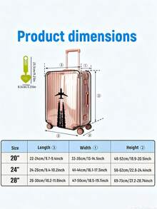 Transparent Luggage Cover, Luggage Cover, Luggage Protection Cover, Waterproof, Stain Resistant, Suitable For 20/24/28 Inch Luggage, Suitable For Travel Enthusiasts To Protect And Store Luggage,Travel Essential - Multicolor - View 11