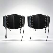 1pc Women's Renaissance Accessory Dark Punk Style Drawstring Adjustable Corset Belt, Suitable For Halloween Night Or Daily Wear - Black - View 18
