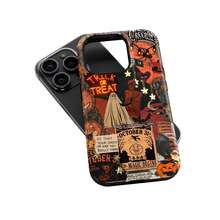 萬聖節手機殼 詭異拼貼恐怖骷髏圖案 相容 iPhone 17 16 15 14 Pro Max Plus 13 12 11 - 彩色 - 查看 5
