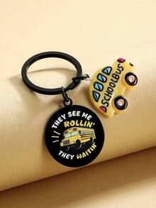 Cute School Bus Keychain Appreciation Gifts For Drivers Buses Driver Retirement Present For Birthday Valentines Christmas Thanksgiving Day Valentines - Multicolor - View 6