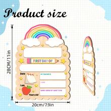 1pc Student First Day Of School Decoration Sign, Used For Recording Name And Other Information, Kindergarten Back To School Sign, Charming Rainbow Design, Suitable As Christmas Gift - 1 Unit - View 5