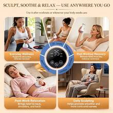 Lymphatic Detox Massager & Anti-Cellulite Massage Tool, Rechargeable Body Shaping Massager, Suitable For Legs, Arms, Abdomen, Thighs And Calves, Helps Reduce Stretch Marks And Cellulite, With Soothing Pulse, Red Light, Blue Light, Heat Therapy And Vibration Functions - White - View 8