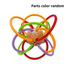 1pc Manhattan Cube Rattle Ball Teething Toy, Sensory Fidget Toy, Durable TPU Material, Helps Hand Exercise, Random Color - Shape - View 15