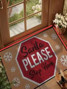 1pc New Cute Christmas Snowflake Letter Floor Mat, Suitable For Living Room, Bedroom, Indoor - Machine Washable - Flannel Material, Delicate Texture, Skin-Friendly, No Pilling, Easy Care, Odorless - Perfect For Home Decor, Room Decor, Living Room Rug, Bedroom Rug, Bathroom Rug, Kitchen Rug, Area Rug, Hotel Decor - Area Rug, All Season - Multicolor - View 6