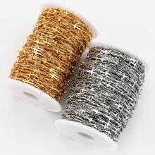 1m Fashion Cross Pendant Bead Chain For DIY Necklace Bracelet Making Accessories Gold DIY Chain Material - DIY Chain - View 6