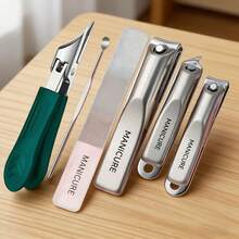 6pcs Portable Home Nail Care Set, Anti-Splash Nail Clipper + Dead Skin Tool, Complete Manicure Tool Set, Travel Storage - Multicolor - View 7