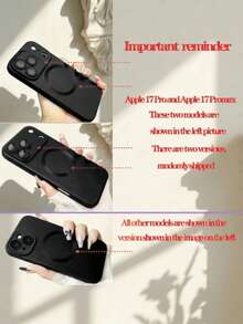 1件裝黑色金屬漆噴塗時尚磁吸軟質霧面手機殼，適用於 iPhone 18Pro Max/18Pro/17 Pro Max、17 Pro、17 Air、17、17e、16、16e、15、14 Plus、13、12、11 Pro Max，鏡頭膜保護，支援無線充電 - 黑色 - 查看 7