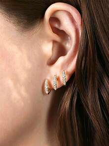 1 par de pendientes de botón decorativos versátiles para mujer, elegantes y de moda, color dorado brillante, para regalo, cita, boda y fiesta - Amarillo Oro - Ver 5