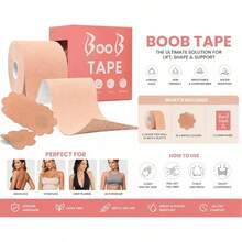 1 Roll Transparent Elastic Breast Tape, Concealing Patch, Breast Lift Tape And Chest Binder, Waterproof And Sweat-Resistant. Summer Essential, Seamless Fit Sports Wrap Style, Suitable For Adult Parties, Gifts, Presents For Women - Standard Model - View 7