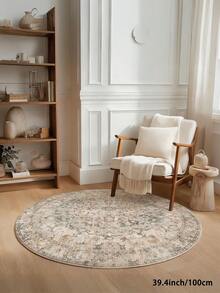 1pc Bohemian Style Round Living Room Rug, Suitable For Kitchen, Dining Room, Bedroom, Room Holiday Decor, Indoor/Outdoor, Office, Lobby, Anti-Slip Doormat, Bathroom Rug, Hallway, Study Gaming Area Rug. - Apricot - View 13