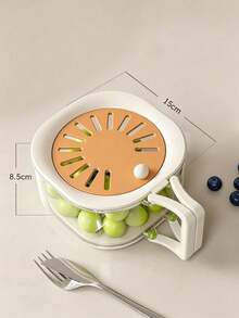 3pcs/Set 2-In-1 Double Layer Colander, 100% Fruit Strainer Container With Folding Handle, Suitable For Fruits And Vegetables, Multi-Functional Food Strainer, Kitchen Gadget, Thickened Fruit Bowl, Mini Home Set, Kitchen Gift - One Size Fits All - View 14