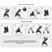 UBRAVOO 2-In-1 Baby Stroller – Foldable, Featuring A Reversible Seat, Canopy, Shopping Basket, And Cup Holder; Lightweight Design. - Black - View 6