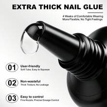 LIMEGIRL 1PC/2PCS 20g Nail Glue For Press-On Nails, Quick-Dry Nail Adhesive, No UV/LED Lamp Required, Easy Application - 2-piece Nail Glue Set - View 3