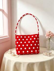 Y2K Style Sweet Polka Dot Mini Bucket Bag, Sweet Mini Bucket Bag, Casual Minimalist Small Tote Bag, Daily Shopping & Shoulder Bag - Multicolor - View 9