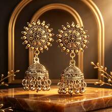 1pc Elegant Women's Earrings, Bohemian Style Earrings, Versatile Hollow Fashion Tassel Pendant Exaggerated Ear Hooks, Suitable For Women's Daily Wear And Party - Style a - View 4
