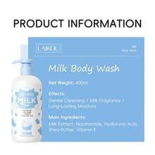 1 Pc Long Lasting Fragrance LAIKOU Milk Body Wash,400ml Hydrating Effect Basic Cleansing Moisturizing Relief For Women All Skin Types Spa - 400ml Body Wash - View 3