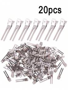 50/20/10/1pc Double-Prong Curling Clips, Metal Alligator Hair Clips Rust-Resistant Duckbill Clips-Sectioning Clips For Curling, Makeup, Hairstyling, And DIY Styling (Silver) - Multicolor - View 11