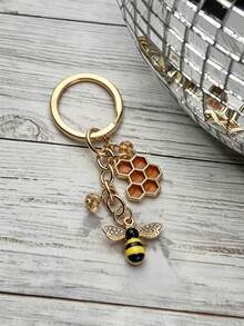 1pc Bee Alloy Decorative Keychain/Car Keychain/DIY Accessory/Bag Charm Keychain, Gift For Friends - Multicolor - View 6