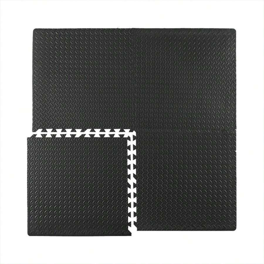 Tapete de espuma Fomi para gimnasio de bebés, ensamblable, 60x60, paquete de 4 piezas, multicolor, textura antideslizante (negro) - Negro - Ver 1
