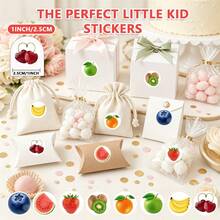 500pcs Fruit Stickers Orange Banana Kiwi Blueberry Apple Self-Adhesive Round Stickers For Drinks, Cakes, Sealing, Books, Stationery, Gifts, Cookies, Cake Packaging, Waterproof - Multicolor - View 3