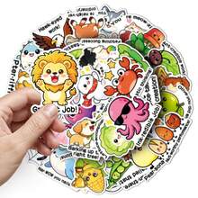 50pcs Cartoon Cute Encouragement Text For Children's Praise Stickers Cool Room DIY Waterproof Decoration Suitable For Mobile Phone Computer Wall Skateboard Water Cup Window,Teens Durable Small Gift - A-multicolor - View 3