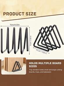 1pc Metal Cutting Board Storage Rack, Triangle Cutting Board Holder, Countertop Organizer, Easy To Install, Kitchen Storage Container, Kitchen Countertop Storage Rack, Kitchen Utensil Storage, Baking Storage - Multicolor - View 5