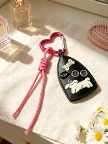 Car Key Storage Bag, Pull-Out Key Pouch With Dog Bone Decoration, Car Key Protective Cover, Universal Portable Large Capacity Multi-Function Key Ring Storage Bag, Portable Coin Purse Accessory, Key Hook, Snap Button Key Pouch, Can Be Hung On Pants, Bag Strap, Perfect Gift For Friends With Cars For Back To School, Halloween, Thanksgiving - Multicolor - View 3