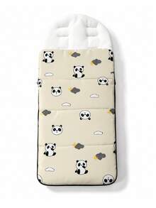 1pc Autumn/Winter Essential Versatile Baby Stroller Footmuff, Warm & Windproof Sleeping Bag Compatible With Multiple Stroller Models, Cartoon Panda Print Bear Head Design, Multiple Colors Available, Perfect Gift For Daily Use - Multicolor - View 12