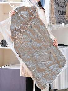 1pc Transparent Vacuum Compression Bag With Hook, Dust-Proof Clothing Storage Bag, Suitable For Home Bedroom And Dormitory - View 10