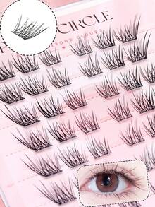 WANPIN 20-Pair Reusable Glue-Free Fox-Style Clustered False Eyelashes, Segmented False Eyelashes Suitable For Beginners, Instant Application, Lightweight, Soft And Comfortable Without Fatigue, High-End Natural Makeup Effect, Convenient For Daily Eye Makeup - C - View 4