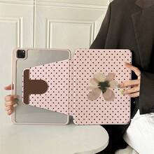 1件 粉色底棕色波點乾花壓花平板保護殼,適用於 iPad Air 6/5/4 & 10 (10.9 吋)、iPad Pro 2024、Air M3/A16 2025、 Galaxy Tab S9 FE/S8 Plus/S7/S10、OPPO Pad、 MatePad、Vivo Pad、Honor Pad、Xiaoxin Pad - 彩色 - 查看 2