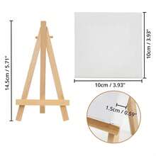 10/6pcs Mini Canvas And Easel Set, Canvas Size 4"X4", Easel Size 3.1"X5.9", Suitable For Painting, Oil Painting And DIY Graffiti In Multiple Occasions, Christmas Gift, School Supplies - Multicolor - View 6