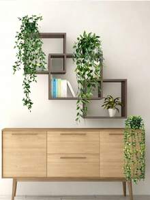 1/2 Peças Plantas Artificiais Penduradas, Decoração de Vasos Pendurados na Parede, Adequado para Uso Interno, Externo, Decoração de Prateleira da Sala de Estar, Decoração Doméstica, Decoração de Quarto, Decoração de Jardim, Decoração de Parede - Eucalipto - Visão 3