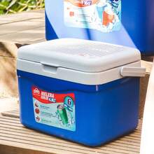 Hielera PortáTil De 5 Litros (5.2 QT)| Capacidad Para 6 Latas| Enfriador| Enfriador Resistente Y Liviano| Hielo - Azul - Ver 10