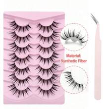 7 Pairs New Wet-Look False Eyelashes, Natural Mink-Like, Fashion Manga Style, Pointed & Voluminous, Suitable For Cosplay Makeup Parties - View 5