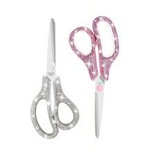 1pc Shiny Rhinestone Mini Scissors, Portable Stainless Steel Paper Cutting Scissors For Opening Packages, DIY Crafting Scissors, School Supplies, Nursing Supplies, Haircutting Scissors, Tailoring Scissors, Rhinestone Decorated Art Piece - Multicolor - View 10