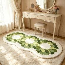 1pc Forest Green Wavy Asymmetrical Rug, Soft & Comfortable Bedroom Carpet, Washable Rug, Suitable For Front Door, Entrance, Hallway, Kitchen, Bedroom, Dorm, Dining Room, Skin-Friendly Rug, Living Room Carpet, Sofa Seating Rug, Area Rug, Creative Versatile Home Decor Rug, Large Living Room Rug, Bedroom Rug, Closet Rug, Room Decoration, Gift For Family And Friends - Multicolor - View 3