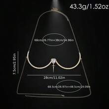 Gold Cross & Heart Body Chain/Harness; Women's Sexy Rhinestone Body Chain, Suitable For Parties, Dates And Events - Multicolor - View 6