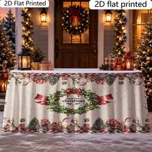 Christmas Themed Table Skirt, Classic Holiday Style, Suitable For Winter, Create Rich Christmas Atmosphere, Home Dining Room Party Table Decoration - A - View 6