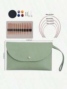 Detachable Round Aluminum Alloy Knitting Tool Set, Smooth Without Burrs, Suitable For Knitting Socks, Scarves And Sweaters, Comes With Red Storage Box For Convenient Storage - Multi-color - View 2