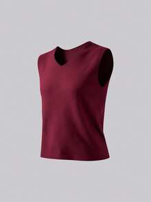 Norcotton Men's 2pcs V-Neck Undershirt, Autumn/Winter Slim Fit Seamless Base Layer Sleeveless Top, Multiple Colors - Multicolor - View 2