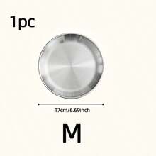 1/5pcs Silver Stainless Steel BBQ Plate, Pizza Tray, Western Style Dinner Plate, Dessert Coffee Tray, Fruit Serving Platter, Perfect For Camping, Patio, BBQ Buffet And Outdoor Dining, Essential Kitchen Utensils For Home. BBQ Accessories, Kitchen Accessories, Dessert Tray, Pizza Tray, Steak, BBQ Skewer Serving Platter, Bone Plate. - A - View 9