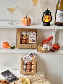 Mini Pumpkin Candles 4/9/16pcs Set, Autumn Thanksgiving Gift Set, Autumn Tabletop Decor, Halloween Party Favors, Home Decoration - Multicolor - View 4