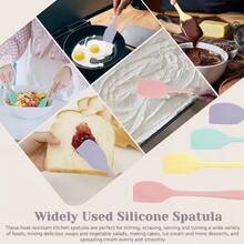 4PCS Silicone Spatulas, Cake Making, Cooking, Baking Batter Scraper Stirring Spatulas, Suitable For Home Baking Enthusiasts, Kitchen Utensils Baking Tools, Heat Resistant One-Piece Seamless Multicolor, Suitable For Christmas, Thanksgiving, Holiday Parties - Multicolor - View 8