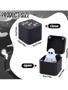 1PC Halloween Little Ghost Fun Prank Gift Box Spooky Prank, Halloween Ghost Surprise Holiday Creative Resin Ornament Gift Mini Frightened Ghost Halloween Surprise Novelty Gifts Garden/Garden Decor Outdoor/Home Decor/Home/Holiday Essentials/Halloween - Multicolor - View 5