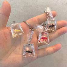 4pcs Resin Creative Realistic Goldfish & Carp Keychain, Transparent Fish Key Pendant Accessories Car Accessories Bag Charm School Cute Goth Y2k Gifts For Mother, Father, Graduation, And Teacher - Multicolor - View 6